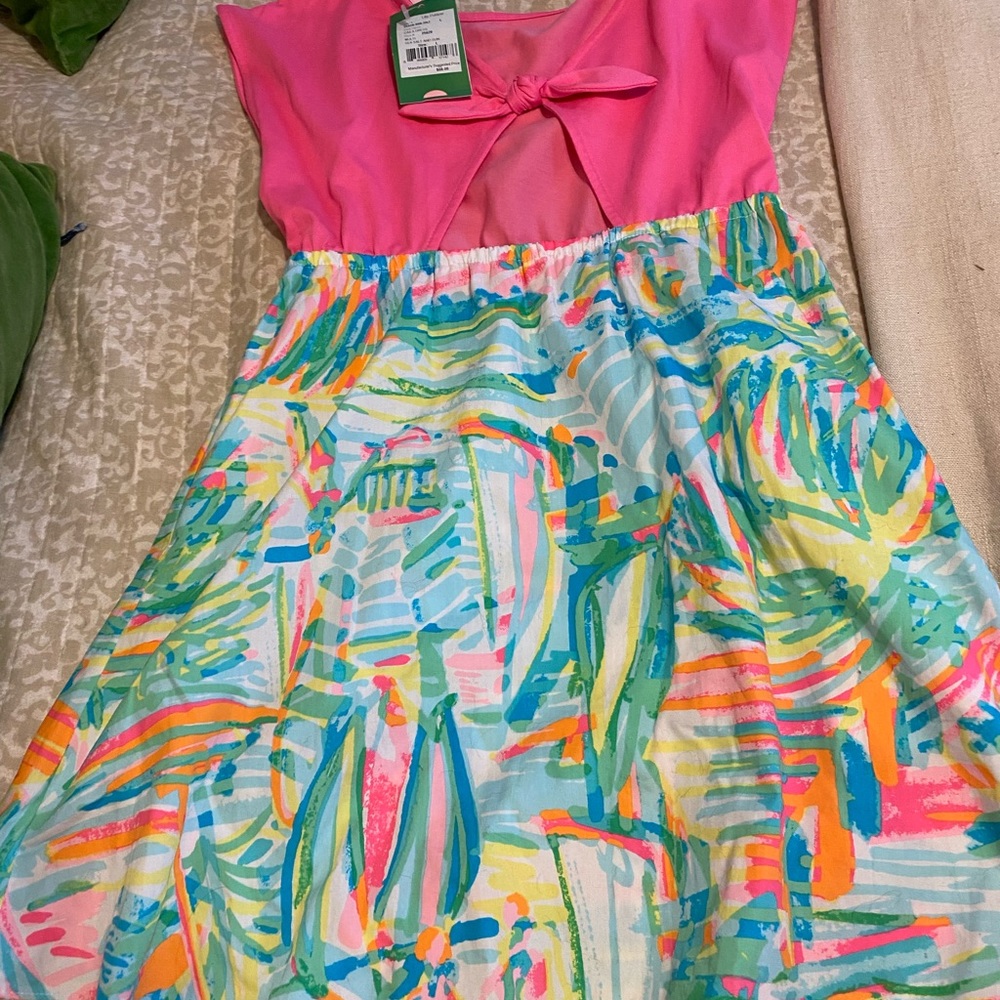 Lilly Pulitzer sea salt and sun dress with knot in back. Pink and multi color - Picture 2 of 4